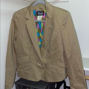 D&G Dolce & Gabbana tan cotton blazer